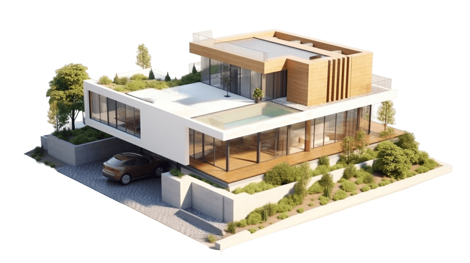 3D modern house rendering